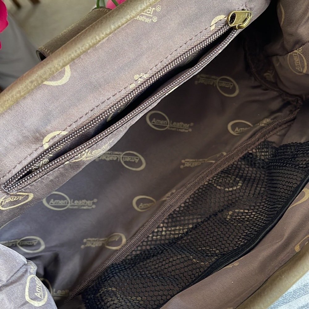 Ameri Leather Doctors Handbag/Crossbody. Olive Gr… - image 6